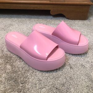 Melissa Pink Platform Slide Sandals